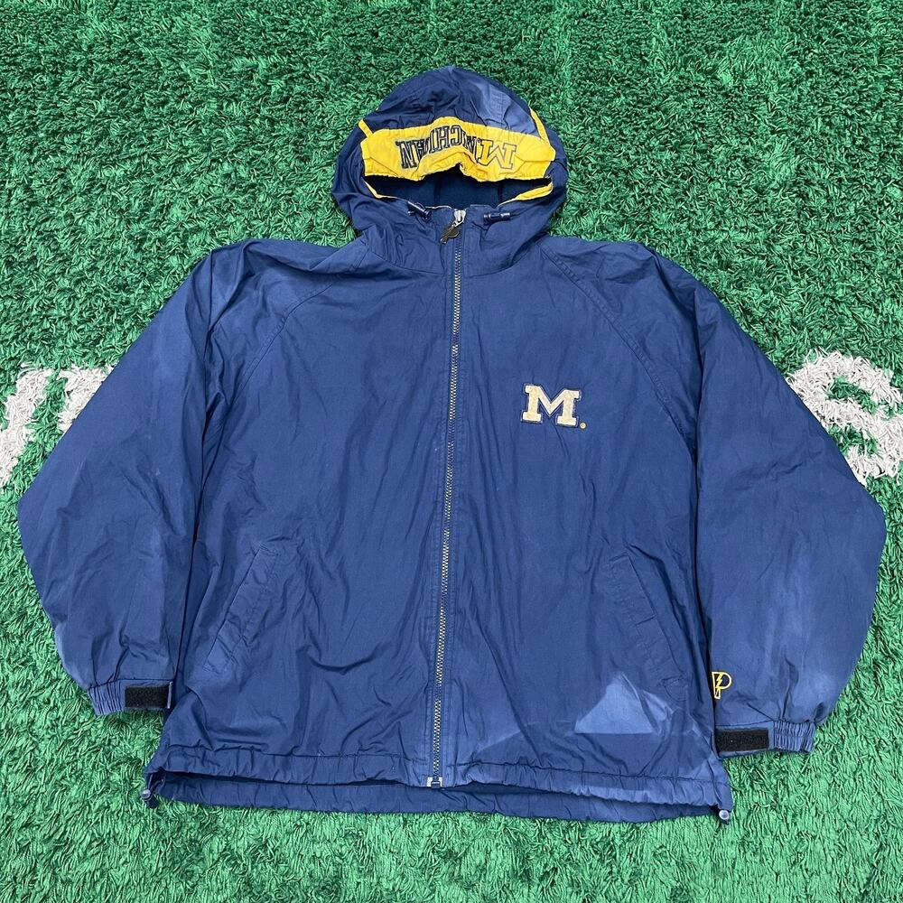 vintage 1990s Pro Player University of Michigan Wolverines Blue Jacket XXL B12